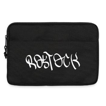 Rostock Graffiti Schrift auf Schwarz - Laptoptasche 13" - Schwarz - Vorne