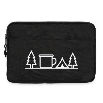 Camping Zelt Tasse Wald Outdoor Line Art - Laptoptasche 13" - Schwarz - Vorne