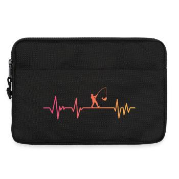 Angeln Sonnenuntergangs-Fischerherzschlag - Laptoptasche 13" - Schwarz - Vorne
