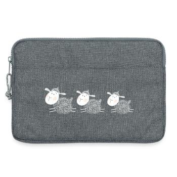 Trois moutons sont les meilleurs amis - moutons - agneau - Sacoche pour ordinateur portable 13 pouces - gris chiné - Devant