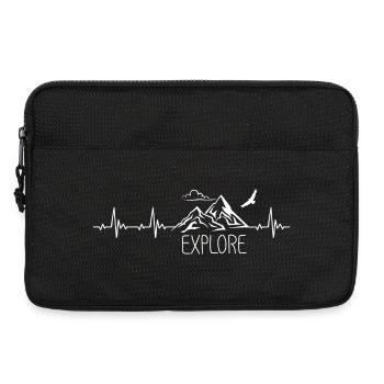 Explore Berg Gebirge Heartbeat Frequenz Puls EKG - Laptoptasche 13" - Schwarz - Vorne