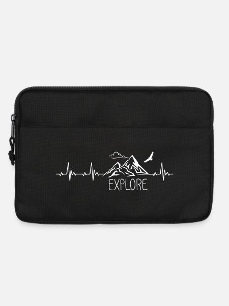 Explore Mountain Mountain Heartbeat Frequency Pulse ECG - Laptop bag 13" - black