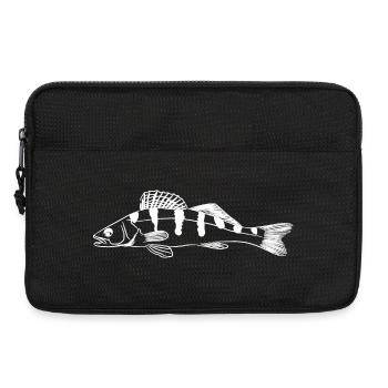 Zander Grafik – Angler Line-Art Design - Laptoptasche 13" - Schwarz - Vorne