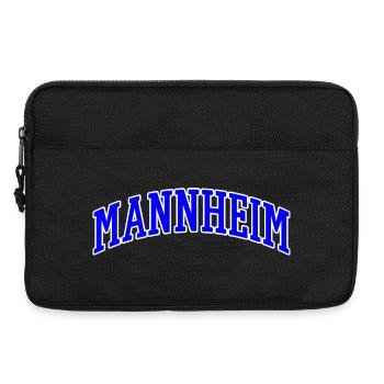 Mannheim Schriftzug Blau Weiß - Laptoptasche 13" - Schwarz - Vorne