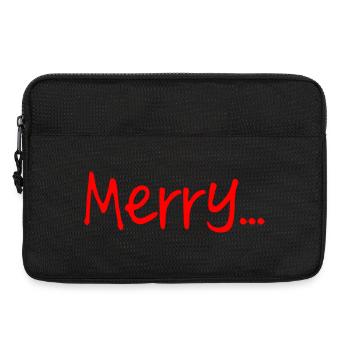 Roter fröhlicher Schriftzug auf Schwarz - Laptoptasche 13" - Schwarz - Vorne