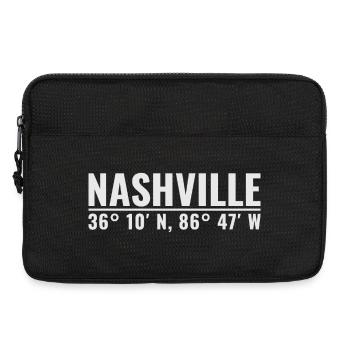 Nashville Koordinaten Shirt - Laptoptasche 13" - Schwarz - Vorne