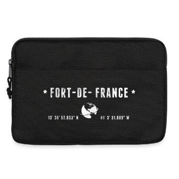 Fort de France Coordonnées Géographiques Stylisées - Sacoche pour ordinateur portable 13 pouces - noir - Devant
