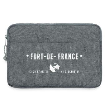 Fort de France Coordonnées Géographiques Stylisées - Sacoche pour ordinateur portable 13 pouces - gris chiné - Devant