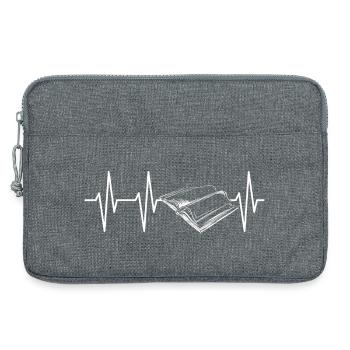 Icône Heart Books Reading Symbol Pulse Book Reader - Sacoche pour ordinateur portable 13 pouces - gris chiné - Devant