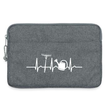 EKG Kurve - Herzkurve - Puls - Garten - Gärtner - Laptoptasche 13" - Grau meliert - Vorne