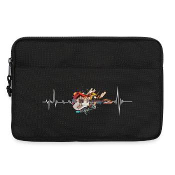 Gitarre mit Herzschlag - Laptoptasche 13" - Schwarz - Vorne