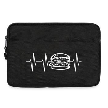 Icône Burger Heartbeat Pulse Icône Logo de restauration rapide - Sacoche pour ordinateur portable 13 pouces - noir - Devant