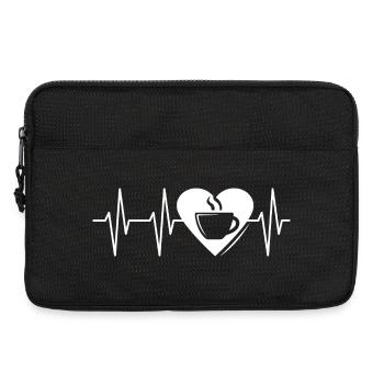 kaffee herz Liebe Puls Herzschlag Symbol icon Logo - Laptoptasche 13" - Schwarz - Vorne