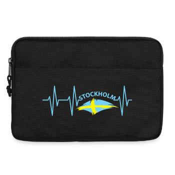 pouls battement de coeur stockholm Suède symbole icône - Sacoche pour ordinateur portable 13 pouces - noir - Devant