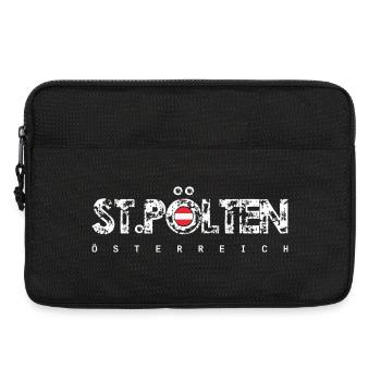 Distressed Text with Flag Orb - Laptop bag 13" - black - Front