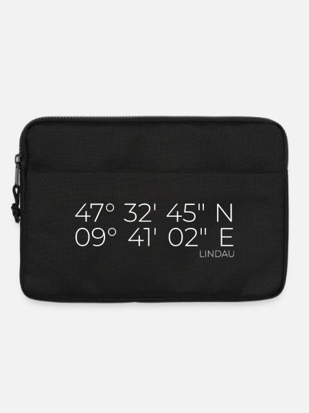 Koordinaten Lindau Bodensee - Laptoptasche 13" - Schwarz