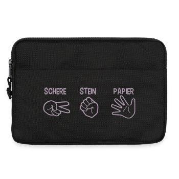 Schere Stein Papier Spiel Handspiel Silhouette - Laptoptasche 13" - Schwarz - Vorne