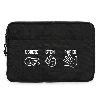 Schere Stein Papier Spiel Handspiel Silhouette - Laptoptasche 13" - Schwarz - Vorne