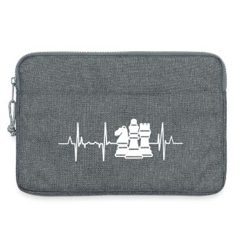 Schach Herzklopfen - Laptoptasche 13" - Grau meliert - Vorne