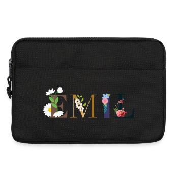 EMIL Name mit Blumen geschmückt - Laptoptasche 13" - Schwarz - Vorne