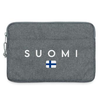 Drapeau de la Finlande, fierté finlandaise - Sacoche pour ordinateur portable 13 pouces - gris chiné - Devant