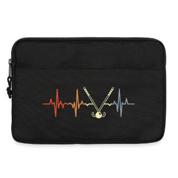 Ligne de cœur de hockey sur gazon vintage - Sacoche pour ordinateur portable 13 pouces - noir - Devant
