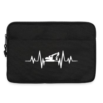 Bagger herzschlag - Laptoptasche 13" - Schwarz - Vorne