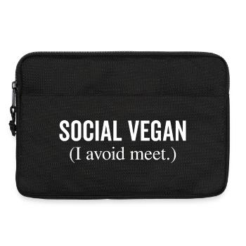 Social Vegan J’évite de rencontrer - Sacoche pour ordinateur portable 13 pouces - noir - Devant