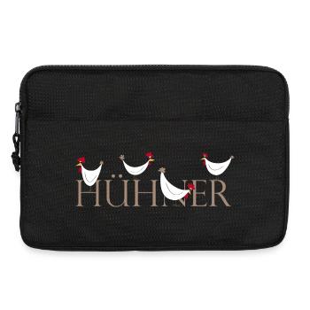 Lustige Hühner-Illustration auf Keramik - Laptoptasche 13" - Schwarz - Vorne