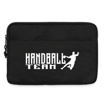 Logo de l'équipe de handball avec un design de joueur dynamique - Sacoche pour ordinateur portable 13 pouces - noir - Devant
