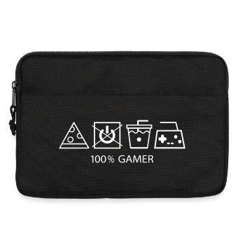 Gamer 100% Pixel Art Jeux vidéo Humour - Sacoche pour ordinateur portable 13 pouces - noir - Devant
