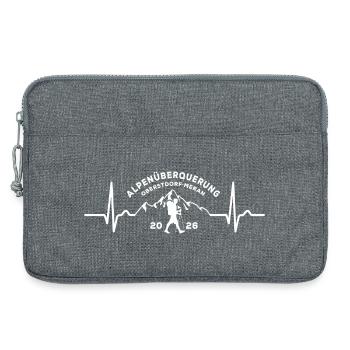 Alpenüberquerung 2026, Oberstdorf Meran, Wandern - Laptoptasche 13" - Grau meliert - Vorne