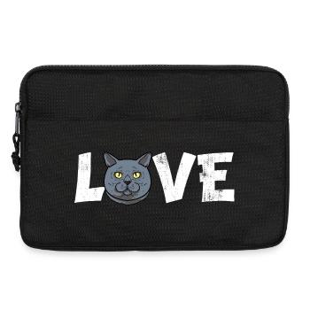 British Shorthair Cat Lover Love Heart Pet Gift - Laptop bag 13" - black - Front