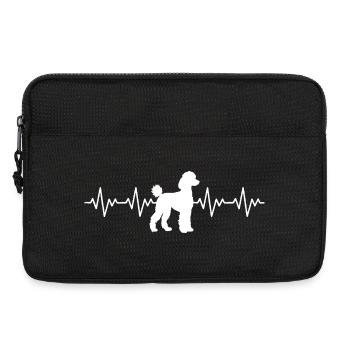 Pudel EKG Herzschlag - Laptoptasche 13" - Schwarz - Vorne