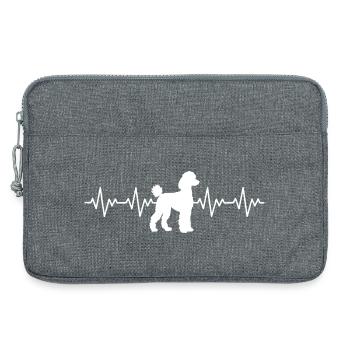 Pudel EKG Herzschlag - Laptoptasche 13" - Grau meliert - Vorne
