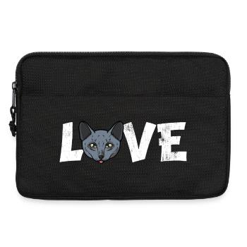 Russian Blue Cat Love Pet Owner Slogan - Laptop bag 13" - black - Front