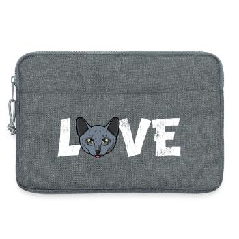 Slogan du chat russe bleu amoureux du propriétaire d’animal de compagnie - Sacoche pour ordinateur portable 13 pouces - gris chiné - Devant