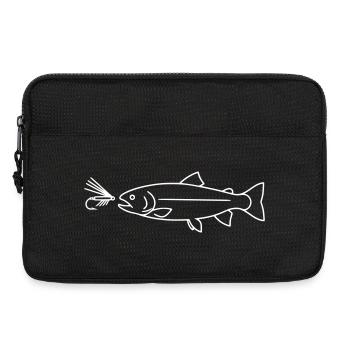 Fliegenfischen Forelle Biss Köder Vektor - Laptoptasche 13" - Schwarz - Vorne