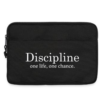 Discipline - Citations de boxeur et combattant motivant - Sacoche pour ordinateur portable 13 pouces - noir - Devant