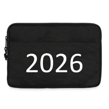 2026 Zahl weiß - Laptoptasche 13" - Schwarz - Vorne