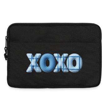 Look patchwork XOXO avec look tissu - Sacoche pour ordinateur portable 13 pouces - noir - Devant