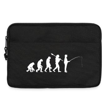 Evolution of Man Fishing Silhouette - Laptop bag 13" - black - Front