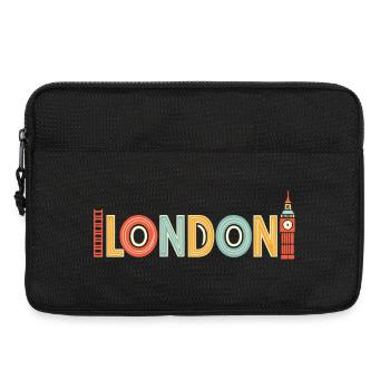 Mehrfarbiges Retro-London - Laptoptasche 13" - Schwarz - Vorne