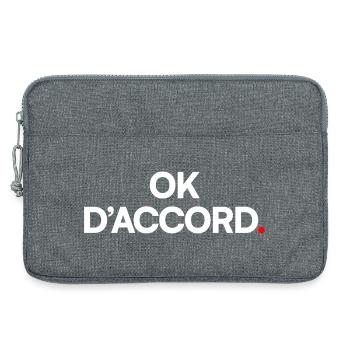 OK, OKAY | Minimaler Humorausdruck - Laptoptasche 13" - Grau meliert - Vorne