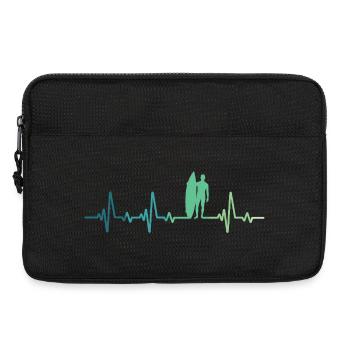 Surfing heartbeat surfer gift - Laptop bag 13" - black - Front