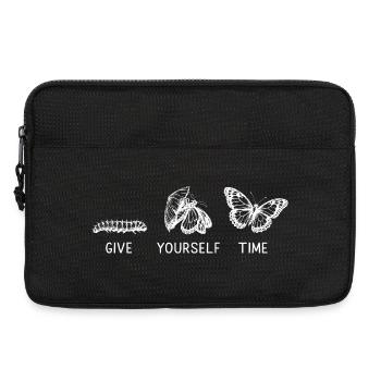 Jardin inspirant des papillons monarques - Sacoche pour ordinateur portable 13 pouces - noir - Devant