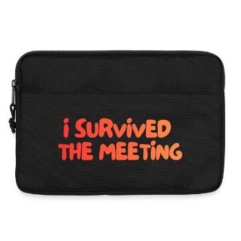 i survived the meeting - Laptop bag 13" - black - Front