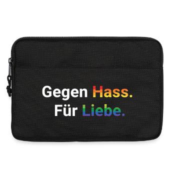Liebe statt Hass Spruch Frieden Statement - Laptoptasche 13" - Schwarz - Vorne
