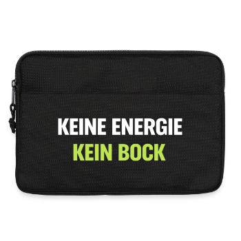 Kein Energie Kein Bock Typo Shirt - Laptoptasche 13" - Schwarz - Vorne