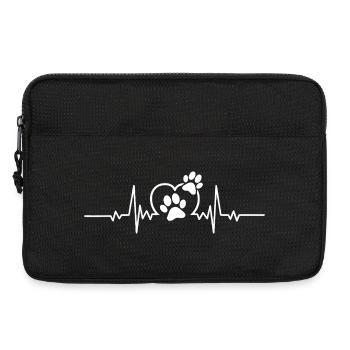 Pfotenabdrücke Herzschlag-Design - Laptoptasche 13" - Schwarz - Vorne